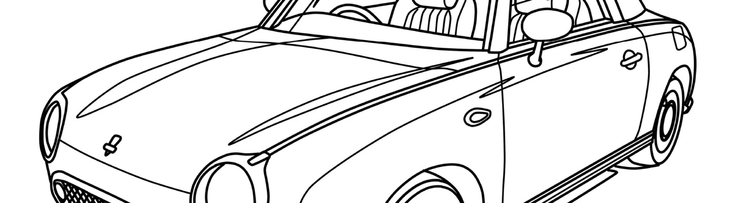 Nissan Figaro – Downloadable Colouring A4 Page - Nissan Figaro ...